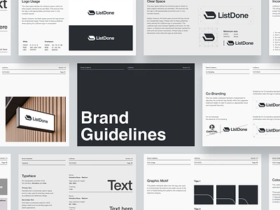 ListDone - Brand guideline brand brand book brand identity brand manual branding branding app branding deck guidelines logo logo styleguide management manual marketing productivity project management startup identity style guide task management task manager team manager