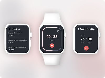 Pomoflow - Pomodoro Timer for Apple Watch apple watch dailyui dark mode design timer ui uiux ux watch wearable