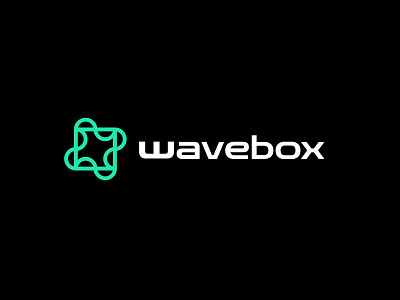 Wavebox 2 bold box branding geometric logo logodesign modern music wave