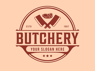 Butchery logo beef cuts pork