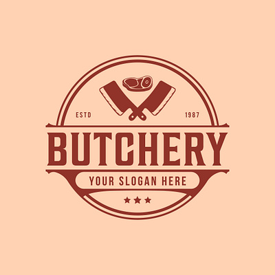 Butchery logo beef cuts pork