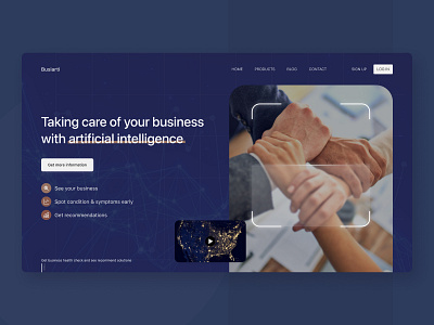 AI assistant for Business ai support business website dailyui design landing page ui website business