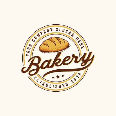 Bakery Logo dessert pastry chef retro vintage