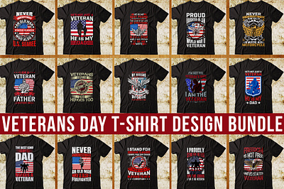 Veterans Day T-Shirt Design Bundle 3d animation branding design graphic design illustration logo motion graphics ui vector