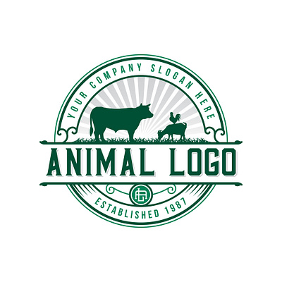 Farm Animal logo cow silhouette farm silhouette pig farm