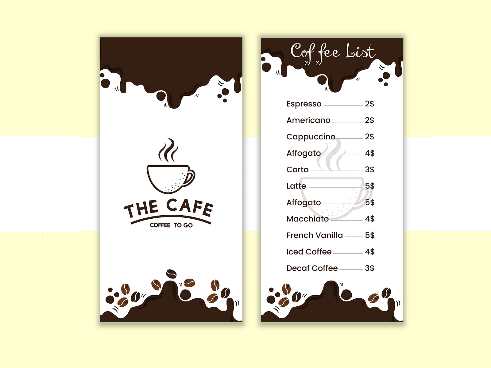 Caf Restaurant Coffee Menu Design By Liton On Dribbble