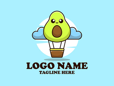 Ballon Avocado avocado ballon character design vectorlogo