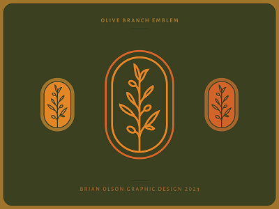 Olive Branch Emblem botanical brand branding clean design emblem extend graphic design illustration leaf leaves linear lineart linework logo minimal olive olive branch peace royal
