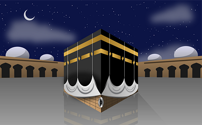 Khana Kaaba Illustration adobe illustrator artwork design designer digital art graphic design islamic illustration khana kaaba illustration