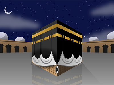 Khana Kaaba Illustration adobe illustrator artwork design designer digital art graphic design islamic illustration khana kaaba illustration