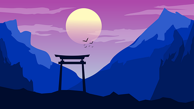 Japan Mountains adobe illustrator artwork children illustration design designer digital art graphic design illustration