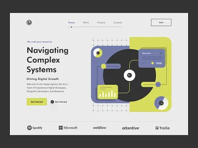 Digital Design Agency Header best clean digital design agency figma graphic design hero header homepage illustration landing page minimal product typography ui ux visual design web design website