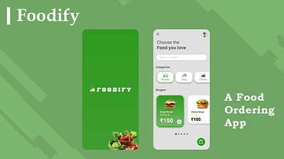 Foodify(A Food Ordering App) app branding design ui ux