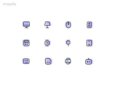 Iconography - Icons Design Work, Icon Set of Electronic Devices 3d app app design applify branding design device electronic device graphic design icon design icon pack icon set iconography icons mobile app mobile app design ui ui design user interface vector