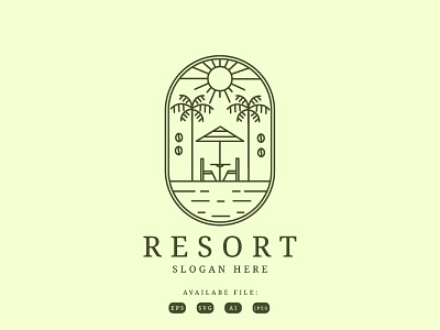 Vintage Resort Logo adventure branding business design illustration logo monoline resort t shirt vector vintage vintage logo