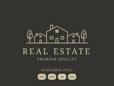 Monoline Real Estate Logo aesthetic branding building business design graphic design illustration logo monoline real estate vector