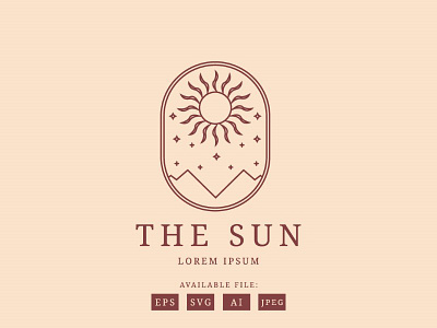 The Sun Logo aesthetic branding business design graphic design illustration logo monoline summer sun vector