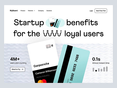Startup - Minimal Finance Page design fintech landing minimal startup user interface