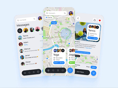 Friendly - Event App app community concert design dribbble event event app events festival friends map meetup mobie app mobile social sport ticket ui uiux virtual map