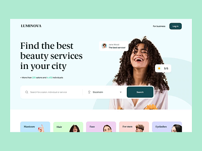Beauty Services Booking Landing Page Scrolling Animation amimation beauty booking e commerce landing page platform salon scrolling