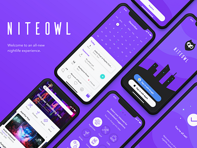 NITEOWL Mobile App Design app app design brand design branding design figma graphic design interaction design logo logo design mobile app motion graphics product design typography ui ui design uiux ux ux design vector