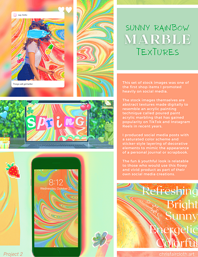 Sunny Rainbow Marble Textures [asset pack + advertisements]