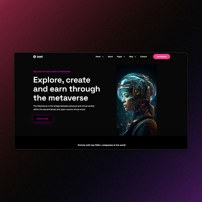 Metaverse Webdesign Landing Page app branding design graphic design illustration logo metaverse typography ui ux vector web webdesign