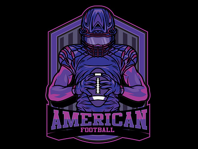 American Football Logo Mascot 01 shield