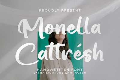 Monella Cattrésh - Handwritten Font background