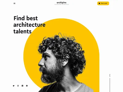 archipins landing animation animated animation archutecture landing landing animation landing page motion motion design motion graphics ui ui design ux ux design web webpage yellow