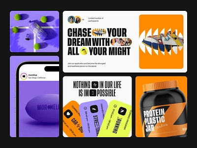 Branding for a health app | Lazarev. branding cards color design fitness graphic design health identity illustration instagram post logo materials sport style training typography ui web