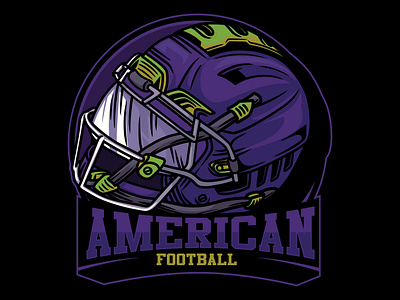 American Football Logo Mascot 03 shield