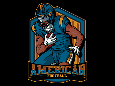 American Football Logo Mascot 04 shield