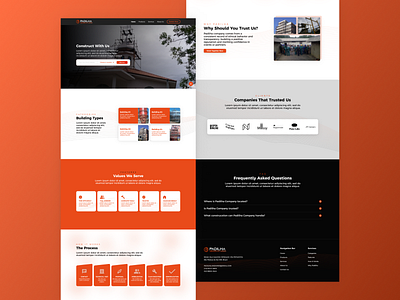 Padilha - Construction Company black brazil company construction construction company grey orange ui uiux uiux design ux website website design white