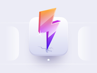 Lightning App Icon - #5 Design Challenge 3d 3d icon dailyui design icon icon design illustration lightning icon minimal icon ui vector