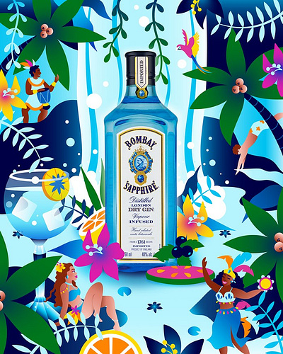Bombay Sapphire Brazil X Alyah Holmes advertising alcohol campaign drink lifestyle posters
