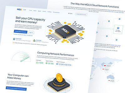 Cloud Monetization Service app branding chart clean cpu crypto design graph illustration light payment trade trading ui ux wallet web