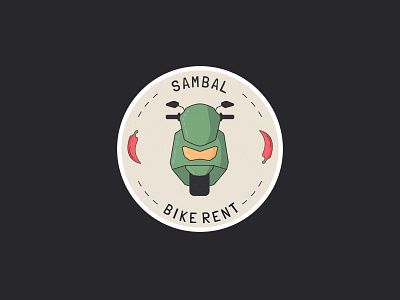sambal bike rent logo bike branding chilli illustration logo motorbike rent scooter