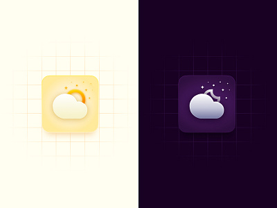 App Icon #5 Design Challenge app dark icon light moon sun ui ux weather