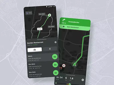 UI/UX Design for Navigation Application after effects animation app design figma illustration map motion graphics navigation ui ux