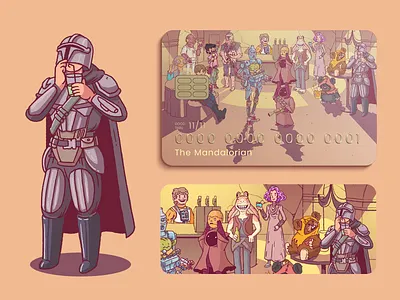 May the force be with you adobe illustrator adobe photoshop art bankcard card charactedesign character character design cute art design fanart graphic design illustration mandalorian postcard print saga star wars starwars