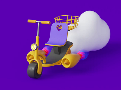 Turbo scooter 3d 3d illustration animation concept art graphic design illustration motion graphics