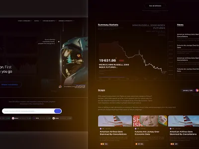 Trading app concepts mood astronaut chart concept space trading ui ux