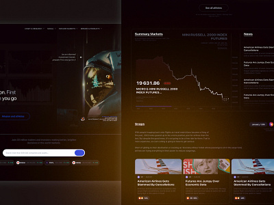 Trading app concepts mood astronaut chart concept space trading ui ux