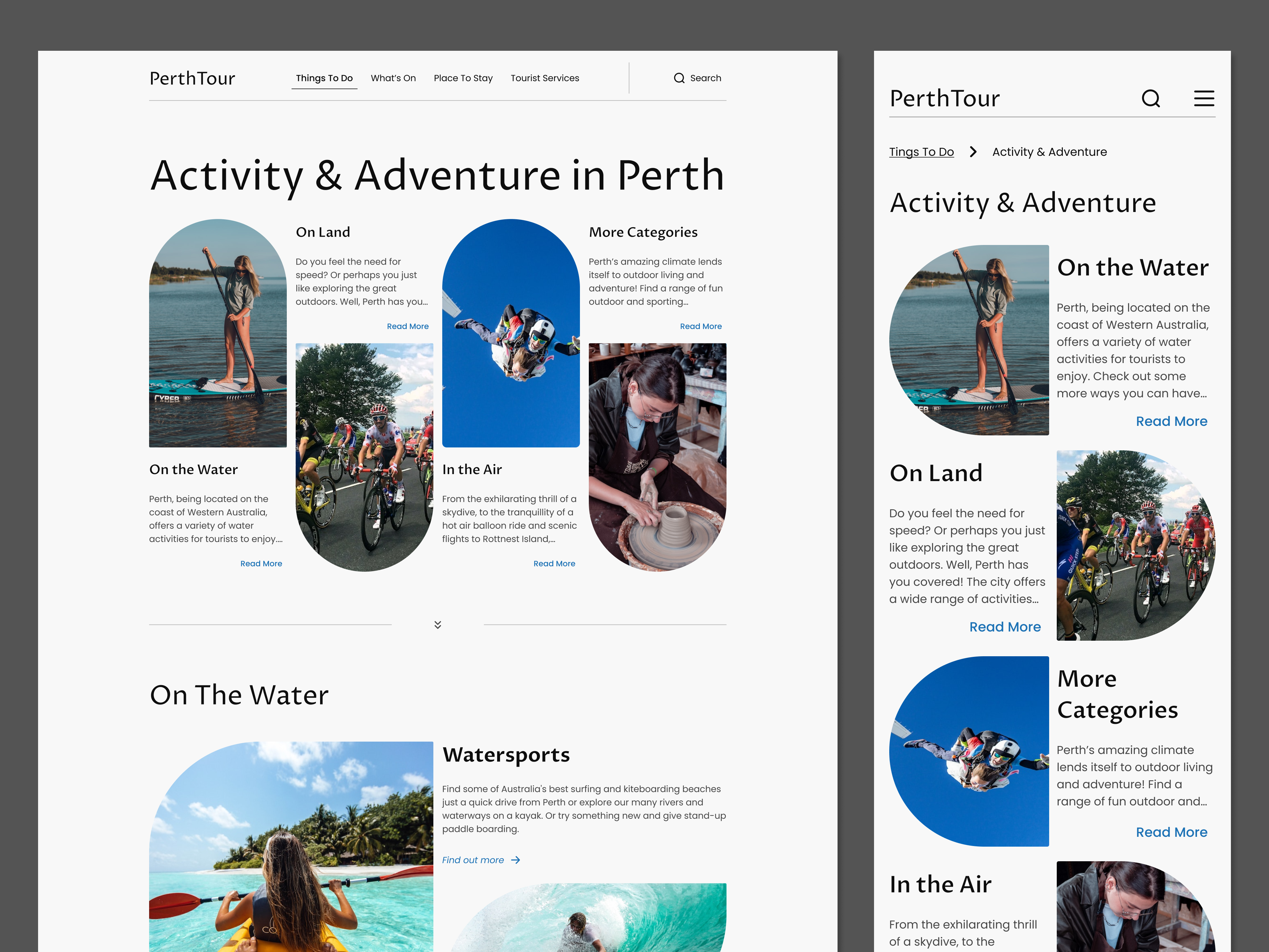 Travel Website Design - PerthTour design figma freelancer ui ux web design