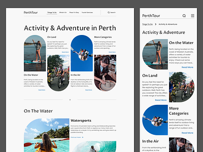 Travel Website Design - PerthTour design figma freelancer ui ux web design