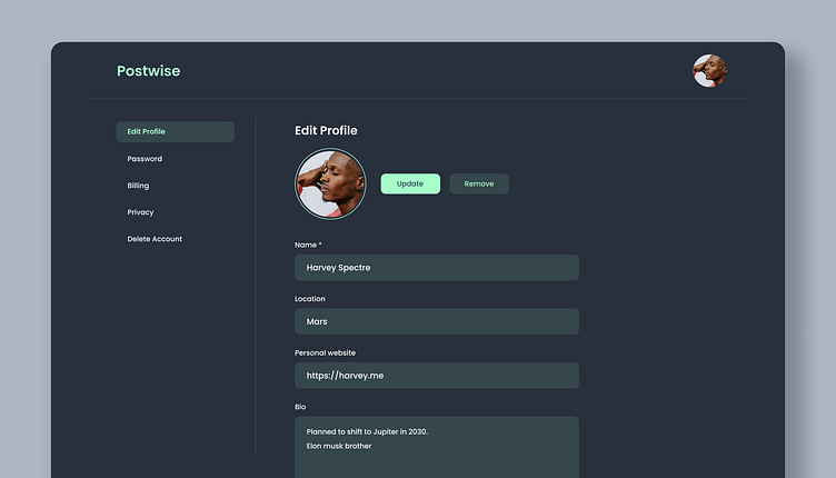 Profile Screen UI by Barani on Dribbble