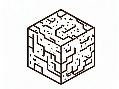 Minecraft Gravel Block Minimalistic Logo 3d logo minecraft block minimalistic