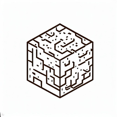 Minecraft Gravel Block Minimalistic Logo 3d logo minecraft block minimalistic