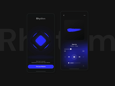 Music App — UI Design 3d animation app application concept dark ui design graphic design media motion graphics music music app music player player social songs streaming app ui ux